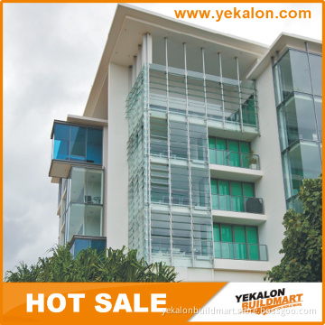 Yekalon Curtain Wall System Competitive Price of Glass Louver Adjustable Operable Glass Louver